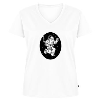 Starfish - T-shirt encolure en V Premium bio Femme - blanc - Devant - AI Model Female 172 dark (172cm)