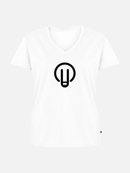 Cock Penis Schaft Pimmel - Frauen Premium Bio T-Shirt mit V-Ausschnitt - Weiß