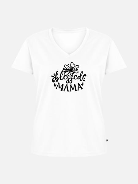 blessed mama - Women's Premium Organic V-neck T-shirt - white