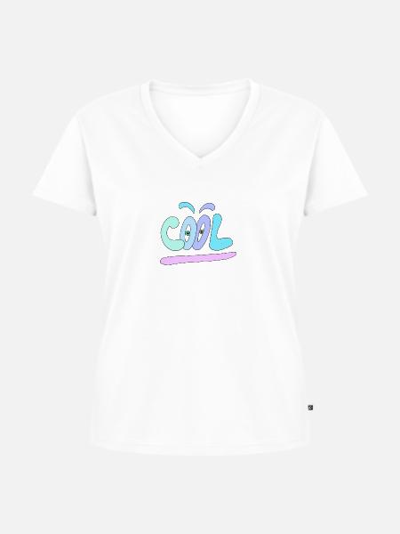 Kühl - Frauen Premium Bio T-Shirt mit V-Ausschnitt - Weiß