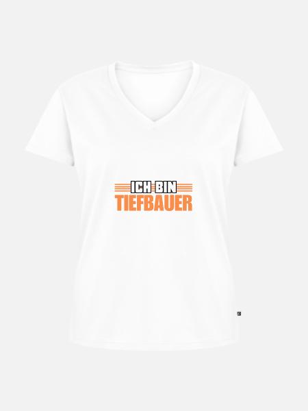 Nicht schockbarer Tiefbauer - Frauen Premium Bio T-Shirt mit V-Ausschnitt - 