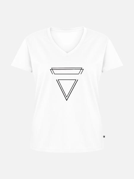 Dreieck schwarz - Frauen Premium Bio T-Shirt mit V-Ausschnitt - Weiß