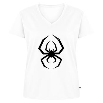 Spinne - Frauen Premium Bio T-Shirt mit V-Ausschnitt - Weiß - Vorne - AI Model Female 172 dark (172cm)