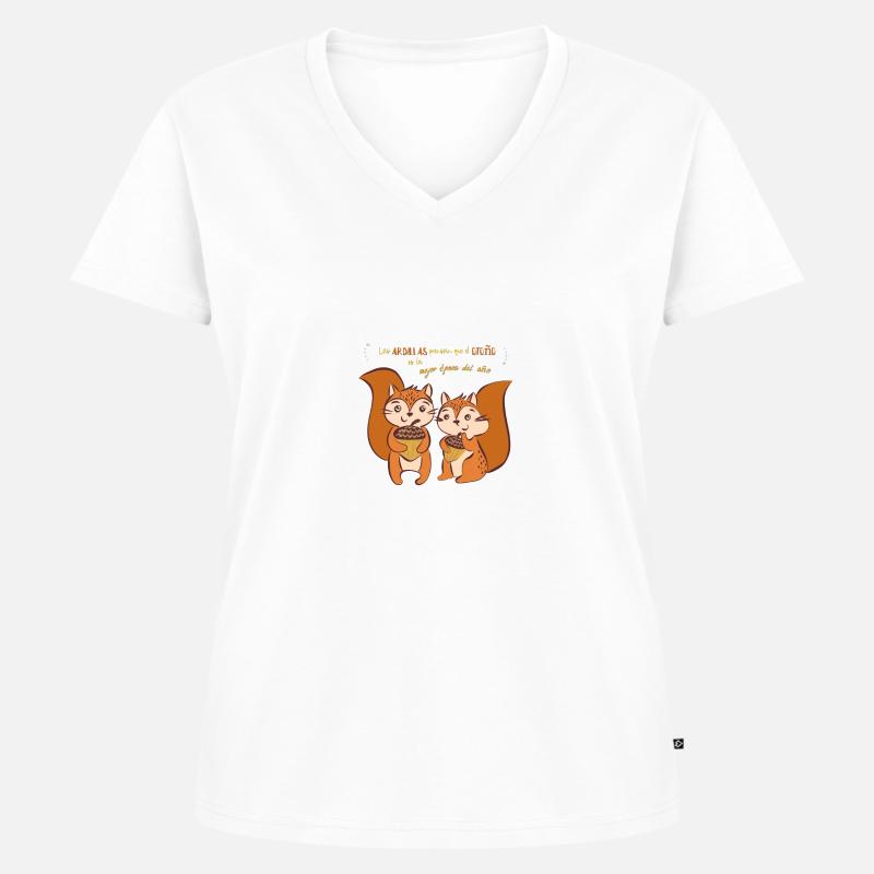 Squirrels think... - Women's Premium Organic V-neck T-shirt - white