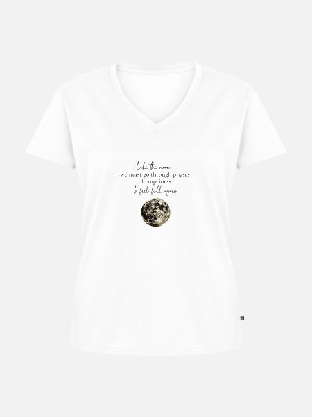 Das Leben in Phasen - Frauen Premium Bio T-Shirt mit V-Ausschnitt - Weiß