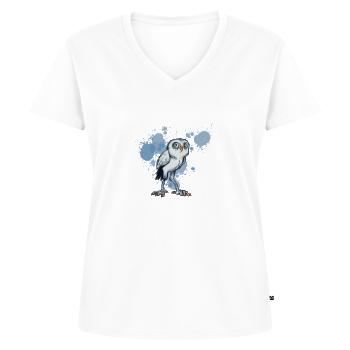nachteule - Frauen Premium Bio T-Shirt mit V-Ausschnitt - Weiß - Vorne - AI Model Female 172 dark (172cm)