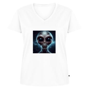 Astronomie - T-shirt encolure en V Premium bio Femme - blanc - Devant - AI Model Female 172 dark (172cm)