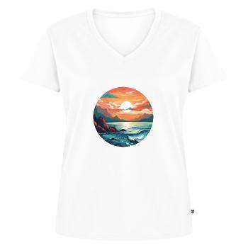 Silent morning - Women's Premium Organic V-neck T-shirt - white - Front - AI Model Female 172 dark (172cm)