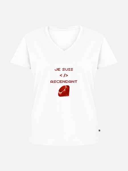 Ruby-Webentwickler - Frauen Premium Bio T-Shirt mit V-Ausschnitt - Weiß