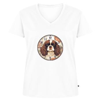 Le sérieux - T-shirt encolure en V Premium bio Femme - blanc - Devant - AI Model Female 172 dark (172cm)