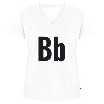 Point (B) - T-shirt encolure en V Premium bio Femme - blanc - Devant - AI Model Female 172 dark (172cm)