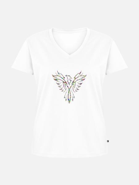 Phönix - Frauen Premium Bio T-Shirt mit V-Ausschnitt - Weiß
