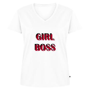 Girl - Women's Premium Organic V-neck T-shirt - white - Front - AI Model Female 172 dark (172cm)