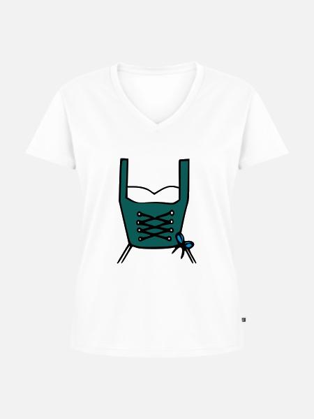 Dirndl - Frauen Premium Bio T-Shirt mit V-Ausschnitt - Weiß