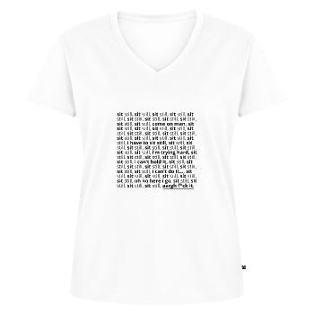 ADHS - Still sitzen - Frauen Premium Bio T-Shirt mit V-Ausschnitt - Weiß - Vorne - AI Model Female 172 dark (172cm)