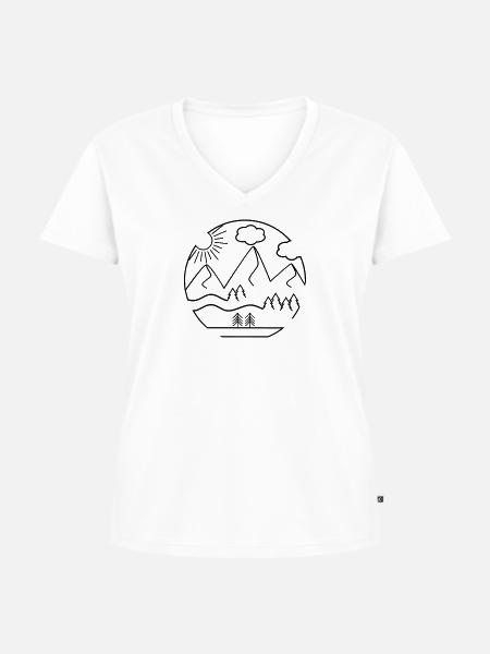 Berge - Frauen Premium Bio T-Shirt mit V-Ausschnitt - Weiß