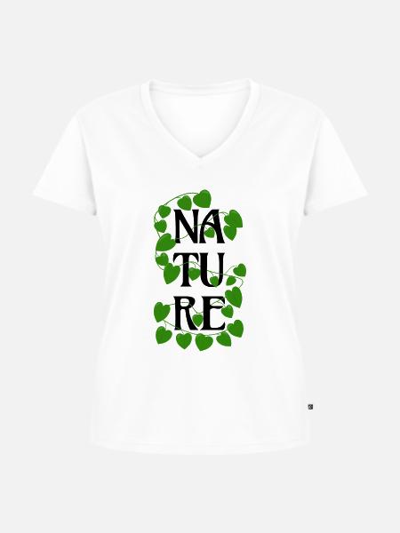 Nature mit Ranke - Frauen Premium Bio T-Shirt mit V-Ausschnitt - Weiß