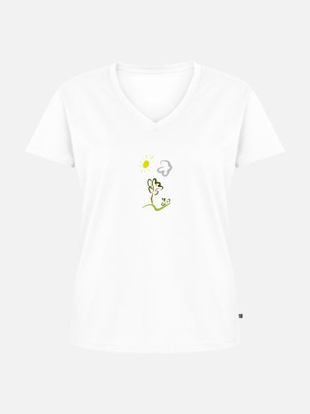 Natur - Frauen Premium Bio T-Shirt mit V-Ausschnitt - Weiß