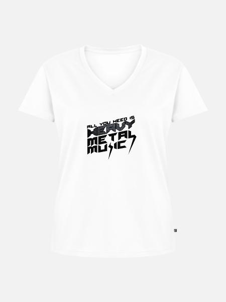 Heavy Metal - Frauen Premium Bio T-Shirt mit V-Ausschnitt - Weiß