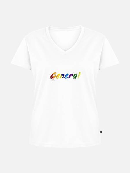 General - Frauen Premium Bio T-Shirt mit V-Ausschnitt - Weiß