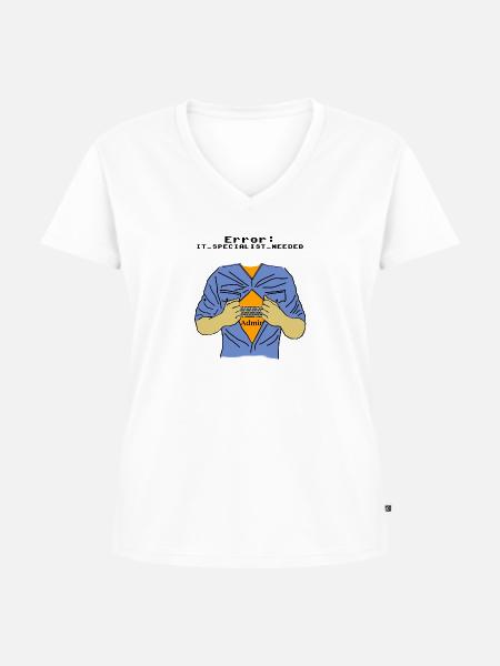 IT Spezialist - Frauen Premium Bio T-Shirt mit V-Ausschnitt - Weiß