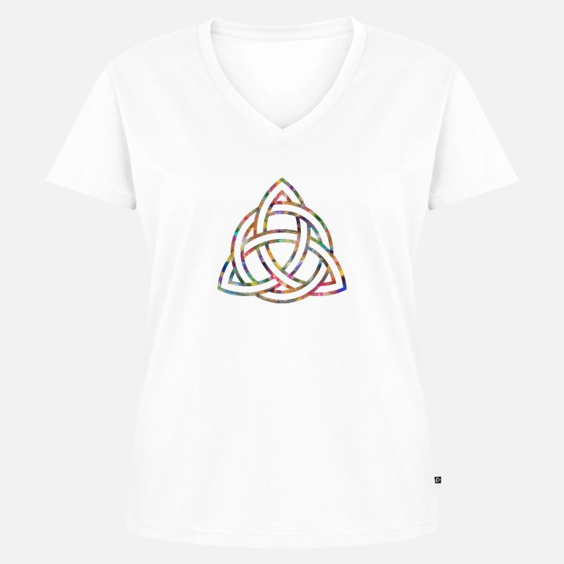 Celtic knot, colorful pattern - Women's Premium Organic V-neck T-shirt - white