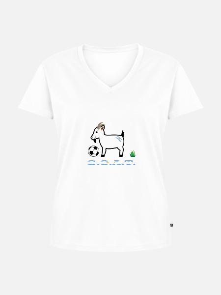 G O A T Argentinia - Frauen Premium Bio T-Shirt mit V-Ausschnitt - Weiß