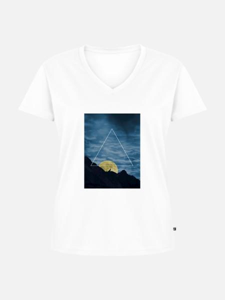 wolf-triangle - Frauen Premium Bio T-Shirt mit V-Ausschnitt - Weiß