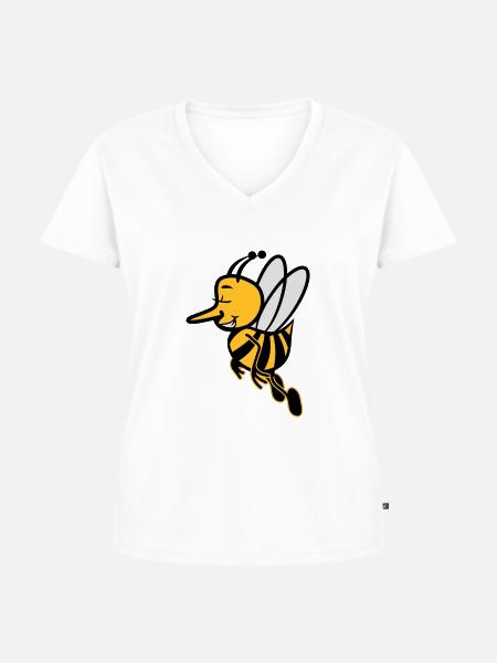 Biene fliegen süss - Frauen Premium Bio T-Shirt mit V-Ausschnitt - Weiß