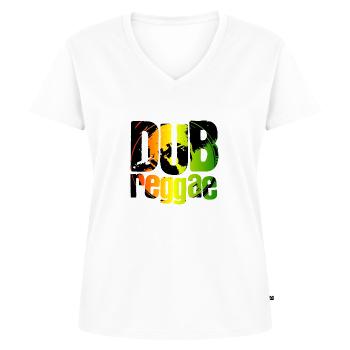 Dub Reggae - Frauen Premium Bio T-Shirt mit V-Ausschnitt - Weiß - Vorne - AI Model Female 172 dark (172cm)