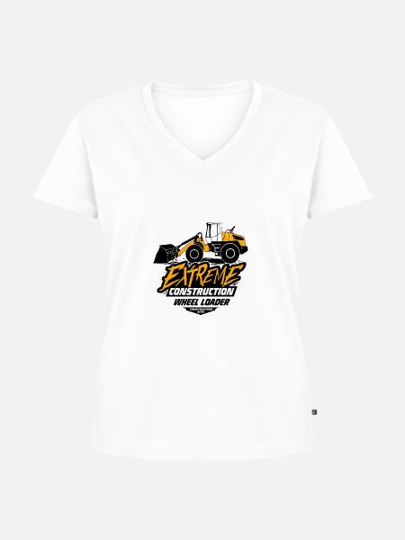 Radlader - Frauen Premium Bio T-Shirt mit V-Ausschnitt - Weiß