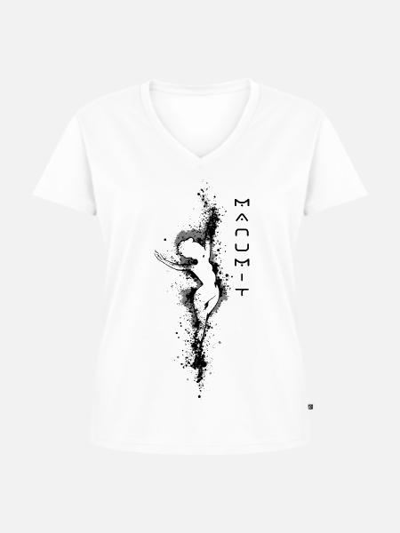 Manumit Single Schwarzes Design - Frauen Premium Bio T-Shirt mit V-Ausschnitt - Weiß