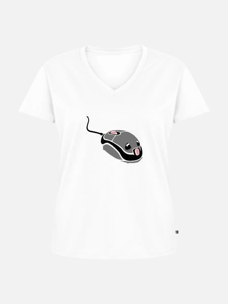 Computer - Frauen Premium Bio T-Shirt mit V-Ausschnitt - Weiß