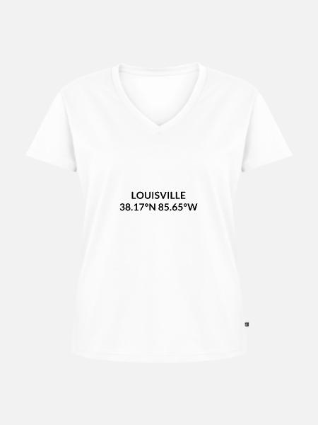 Louisville, Kentucky, USA Coordinates - Women's Premium Organic V-neck T-shirt - white