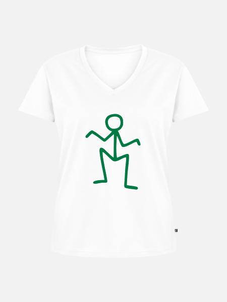 Strichmännchen - lustig - Frauen Premium Bio T-Shirt mit V-Ausschnitt - Weiß