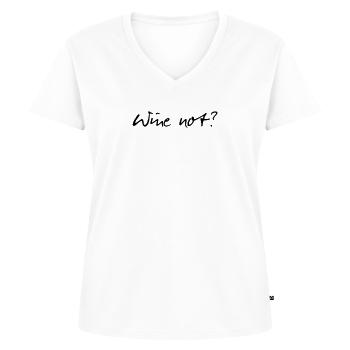 wine not - Frauen Premium Bio T-Shirt mit V-Ausschnitt - Weiß - Vorne - AI Model Female 172 dark (172cm)