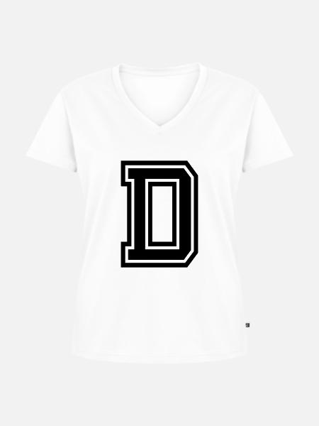 D - Frauen Premium Bio T-Shirt mit V-Ausschnitt - Weiß