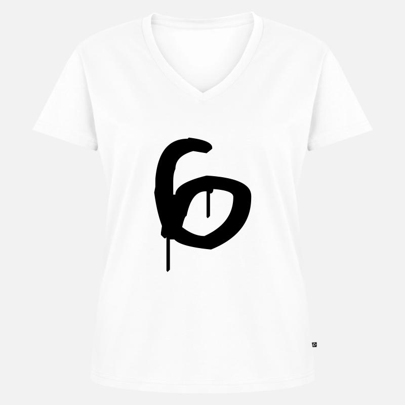 Graffiti : 6 - Frauen Premium Bio T-Shirt mit V-Ausschnitt - Weiß