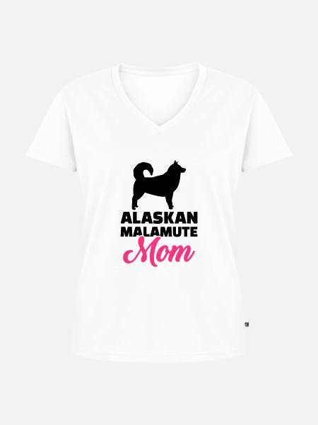 Alaskan Malamute - Frauen Premium Bio T-Shirt mit V-Ausschnitt - Weiß