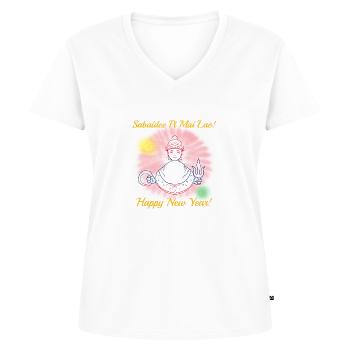 Laos Laote Laoten Neujahr I Geschenk - Frauen Premium Bio T-Shirt mit V-Ausschnitt - Weiß - Vorne - AI Model Female 172 dark (172cm)