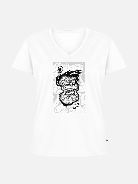 Goth Toon - Frauen Premium Bio T-Shirt mit V-Ausschnitt - Weiß