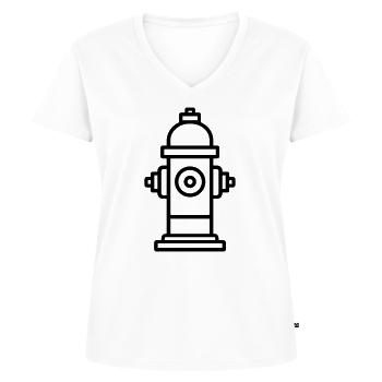 borne incendie - T-shirt encolure en V Premium bio Femme - blanc - Devant - AI Model Female 172 dark (172cm)