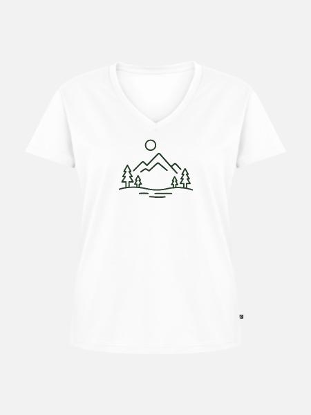 Berglandschaft Natur - Frauen Premium Bio T-Shirt mit V-Ausschnitt - Weiß
