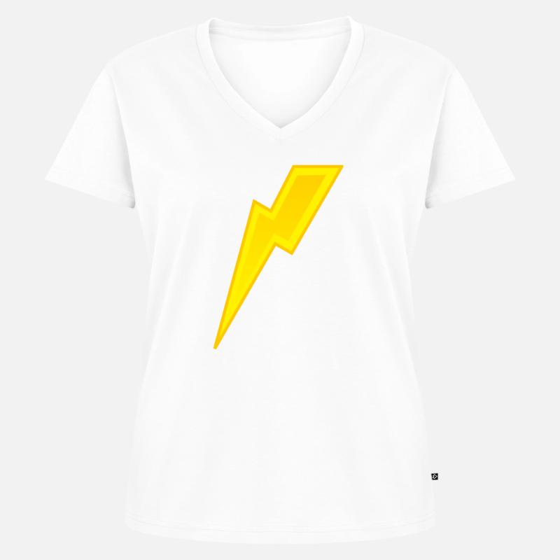 Blitz - Frauen Premium Bio T-Shirt mit V-Ausschnitt - Weiß