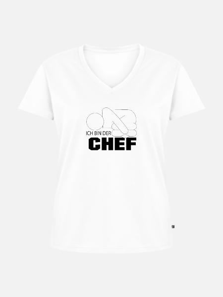 ich bin CHEF - Frauen Premium Bio T-Shirt mit V-Ausschnitt - Weiß