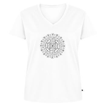Samsara - Mandala made with Love - Frauen Premium Bio T-Shirt mit V-Ausschnitt - Weiß - Vorne - AI Model Female 172 dark (172cm)
