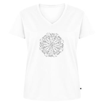 Time Machine - Mandala fait avec amour - T-shirt encolure en V Premium bio Femme - blanc - Devant - AI Model Female 172 dark (172cm)