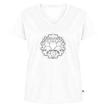 Fractal Dream - Mandala fait avec amour - T-shirt encolure en V Premium bio Femme - blanc - Devant - AI Model Female 172 dark (172cm)
