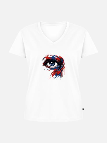 T-Shirt Frankreich - Frauen Premium Bio T-Shirt mit V-Ausschnitt - Weiß
