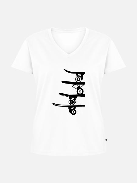 boards collection - Frauen Premium Bio T-Shirt mit V-Ausschnitt - Weiß